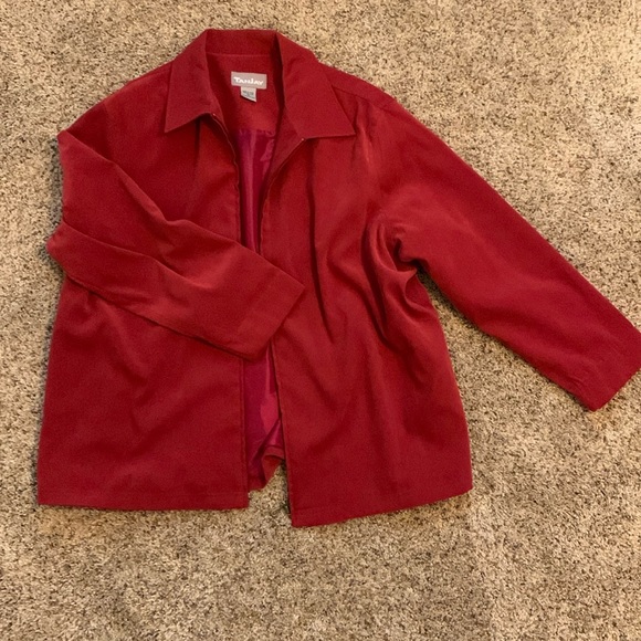 Red TanJay jacket, thrifted never worn by me (unsure of past owners) size 18 - Picture 1 of 4